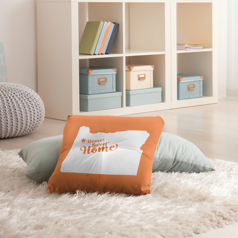 Coussin Sweet Home, 30 po x 30 po, Orange, Salem
