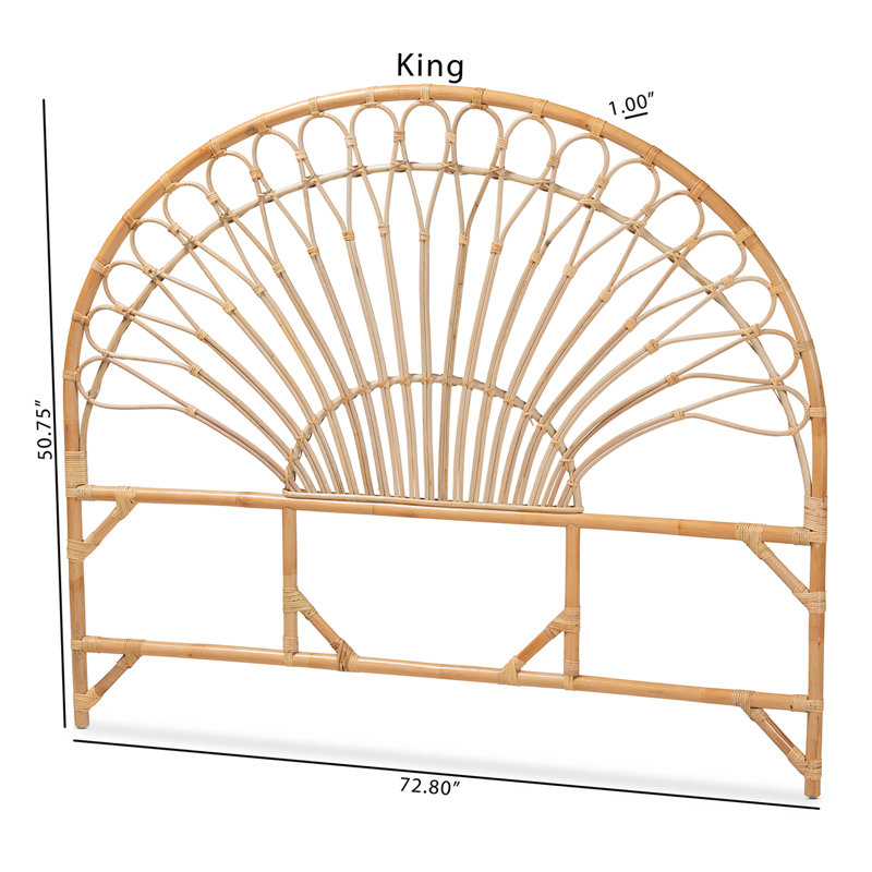 Devereaux Natural Brown Rattan King Size Headboard