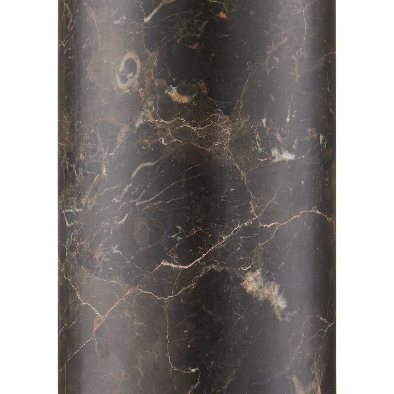 Vespera Coffee Brown Marble Table Lamp with Antique Brass Accents