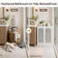 Armoire à linge autoportante blanche de 76 cm (29,92 pouces), meuble de rangement de salle de bain à persiennes et à ouverture inclinable avec panier à linge en tissu pliable et amovible de 30 L, armoire à linge compacte et dissimulée pour petites salles de bain