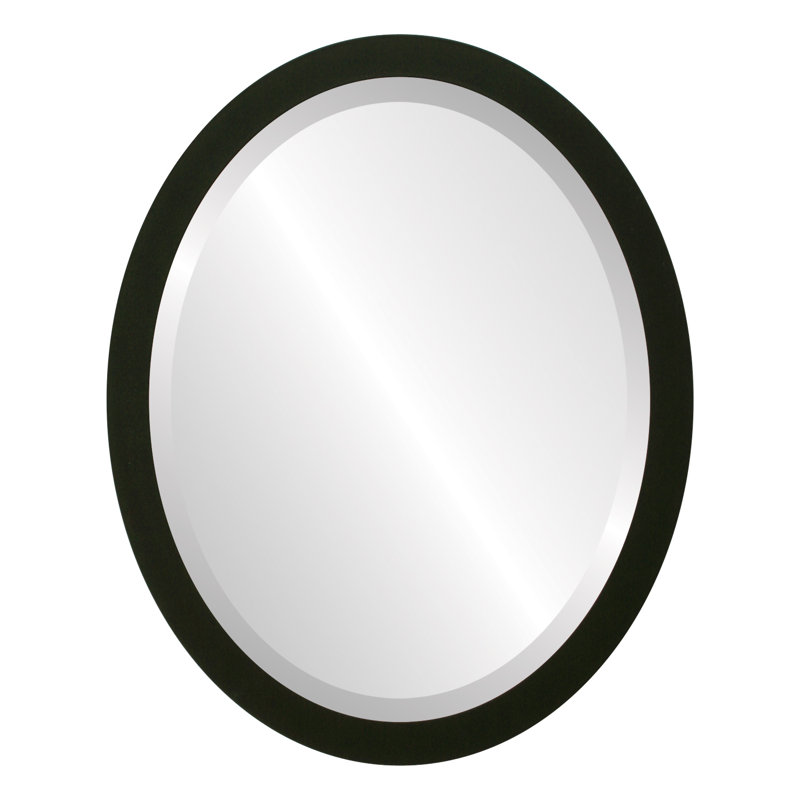 Azaleah Oval Mirror, 25" H x 21" W, Matte Black