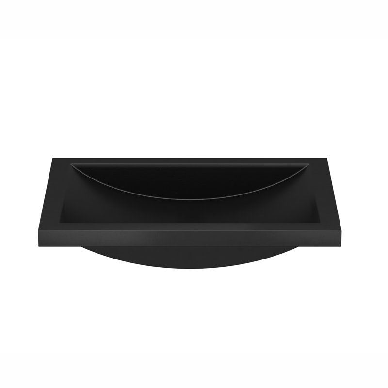 NativeStone Handmade Rectangular Undermount Bathroom Sink, Charcoal