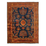 Navy Blue Fine Hand Knotted Persian sarouk Design 9'X 12'