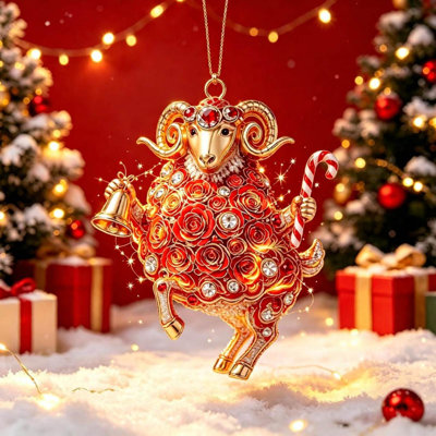 Décoration de Noël : Chèvres de feu, pendentif pour sapin, décoration à suspendre pour la maison, les fêtes et les cadeaux de Noël pour la famille et les amis