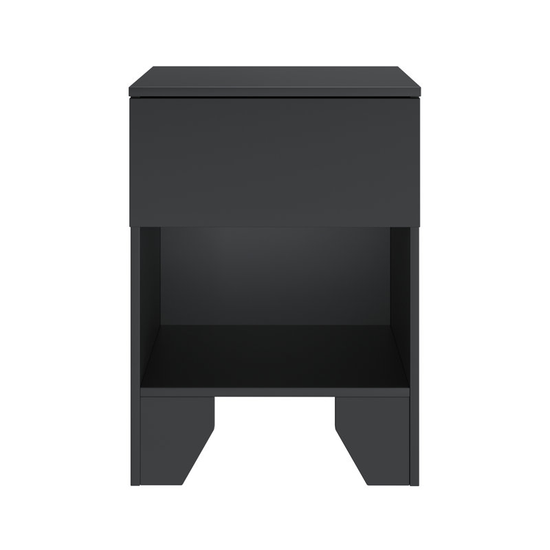 Boyd Sleep Anzio One Drawer Modern Nightstand, Anzio, Black