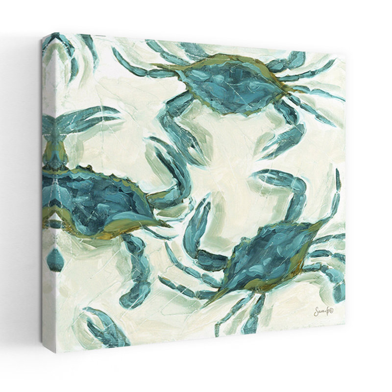 «Crab Dance», art mural côtier abstrait, H 32 po x l 32 po