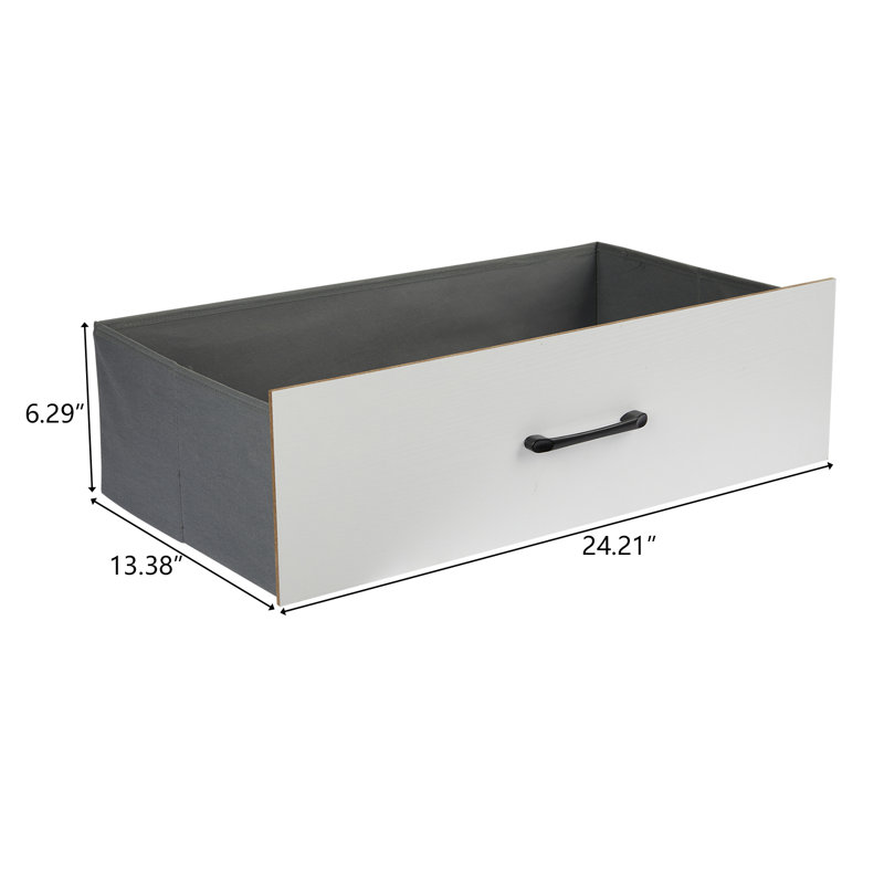 Meinou 8-Drawer Double Dresser with Fabric Drawers, White