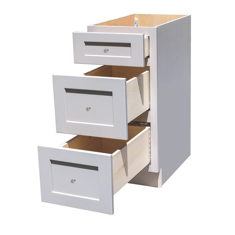 Desert Sand 3-drawer shaker style base cabinet