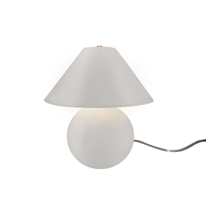 Lampe de table en céramique Caroldine, Blanc mat, H 12 po x l 11 po x P 11 po