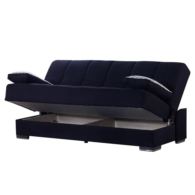 Canapé-lit rembourré avec rangement Sovo Collection, Noir