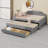 Space Saving Upholstered Daybed, Integrated LED Belt, Trundle and Three Drawers-1223978383