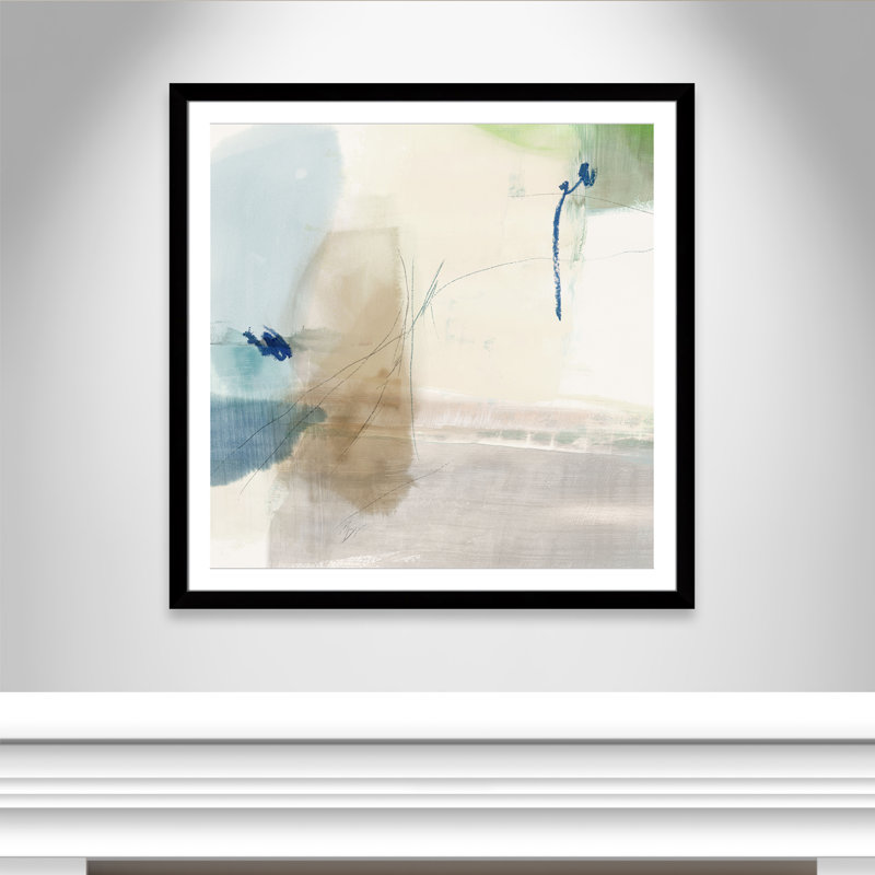 «Aquamarine Whispers II» par Casa Fine Arts, Cadre noir, H 42,5 po x l 42,5 po