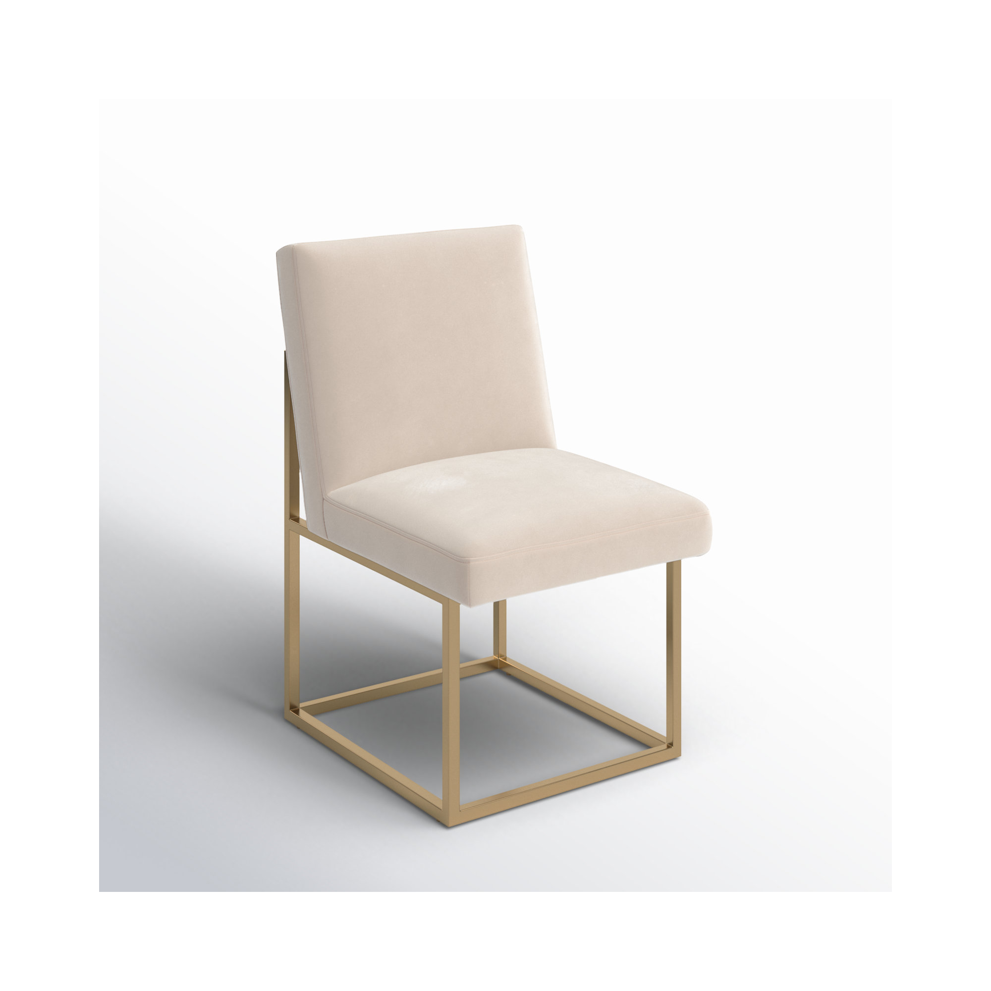Athens Upholstered Stainless Steel Side Chair, Gold, Taupe Velvet