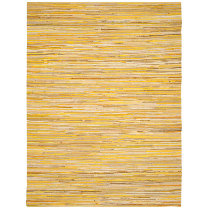 Tapis rayé en coton tissé à la main Caldina, Rectangle 3 pi x 5 pi