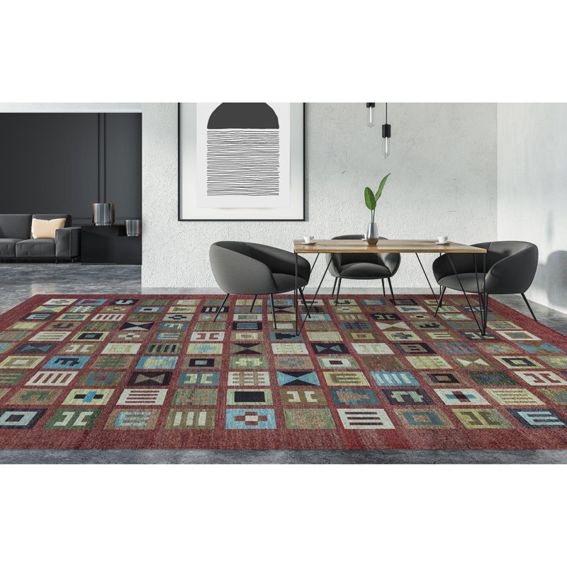 Wool Patchwork Area Rug