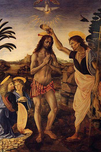 Baptême du christ-impression d’art graphique, H 66 po x l 44 po x P 1,5 po