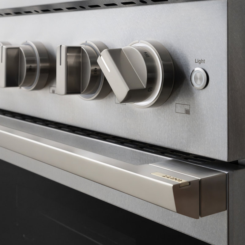 ZLINE Autograph 36 in. Black Stainless Marino Gas Range with 6 DuoPro Burners w/ Bronze Accents, Satin Stainless Steel