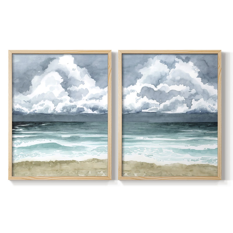 Impression encadrée South Beach Storm I-Premium - prête à être accrochée - aucun clou requis - aucun clou requis