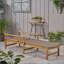 Chaise longue en bois d'acacia et osier avec dossier réglable pour une détente en plein air