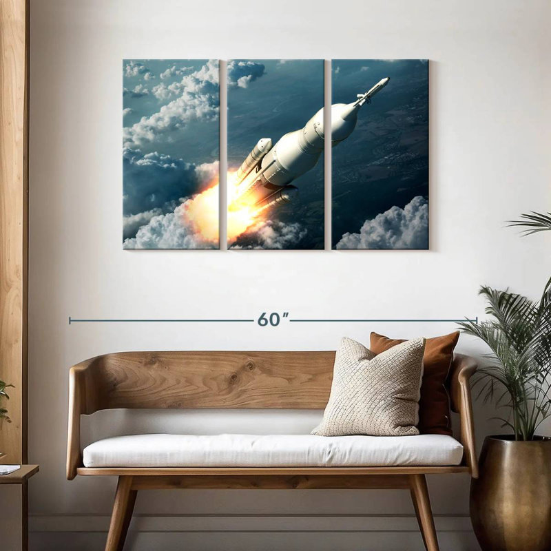 Oberle Spaceship Launching, 28" H x 45" W