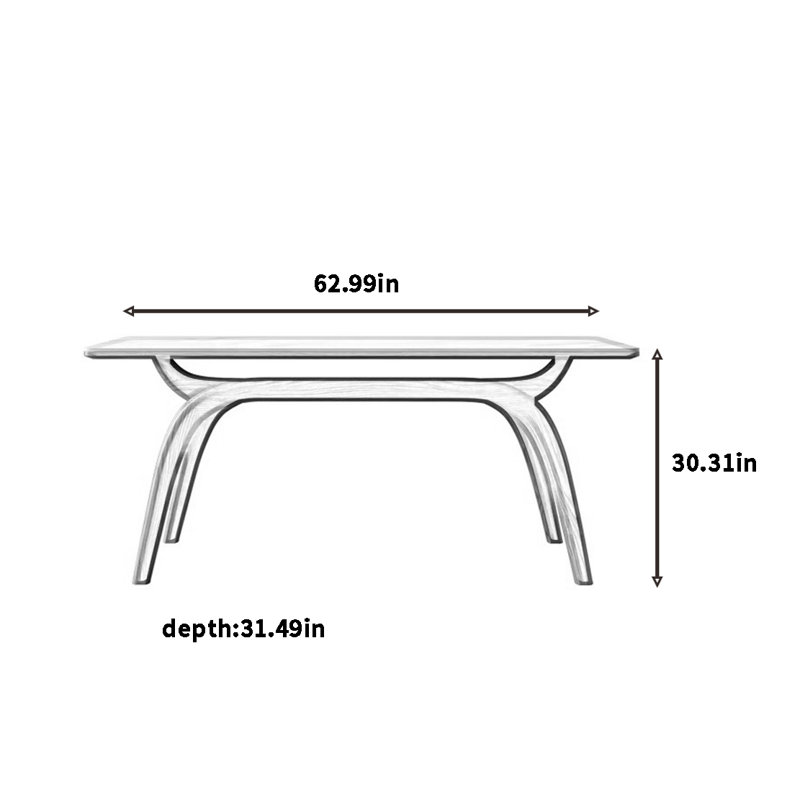 Table de salle à manger simple, H 30,31 po x L 62,99 po x l 31,49 po