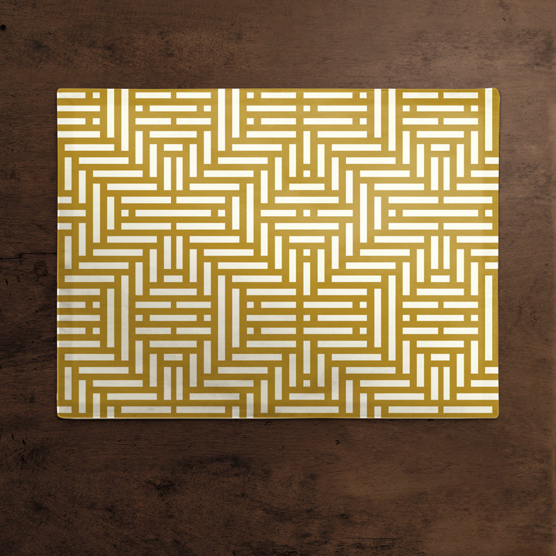 Poly Twill Geometric Rectangle Placemat