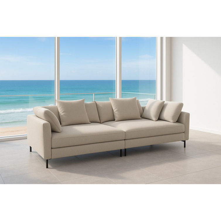 Veda 118" Square Arm Sofa with Reversible Cushions