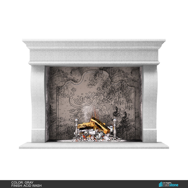 Lina Fireplace Surround, Acid Wash Gray