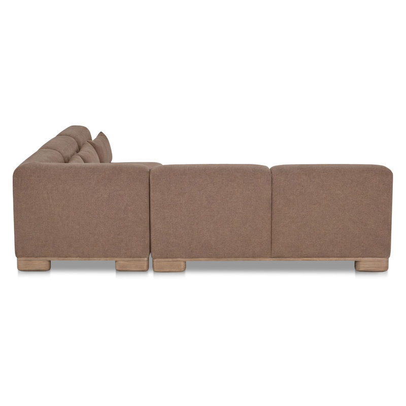 June Modular Sofa Performance Fabric, 30" H x 110" W x 110" D, Brown
