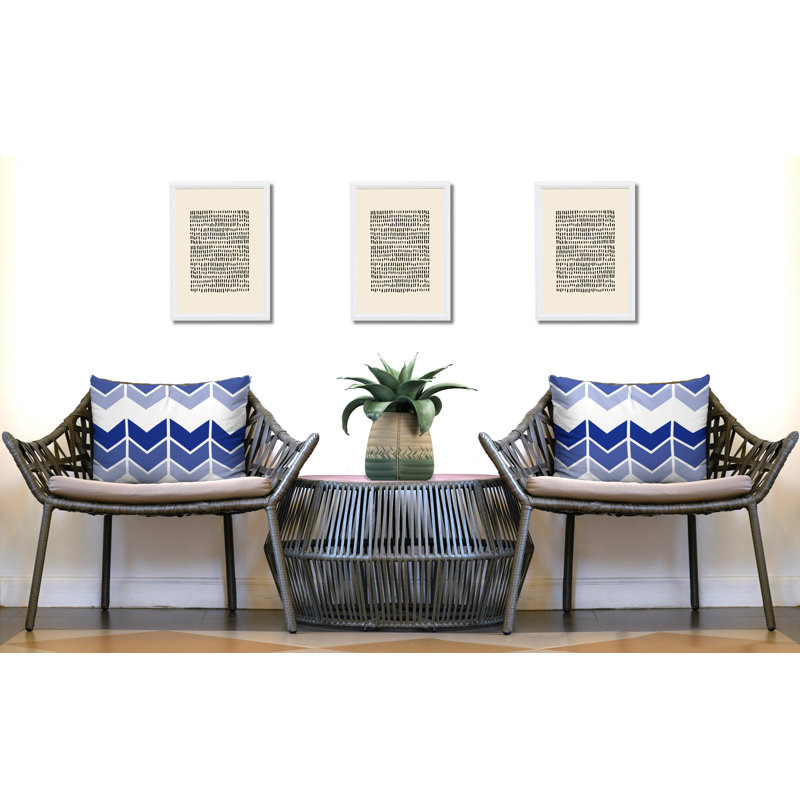 Housse et insert de coussin rectangulaire intérieur / extérieur en polyester Chevy, Bleu marine