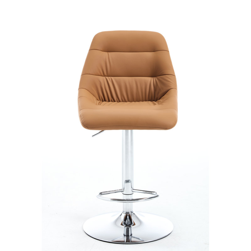 Tabourets de bar bruns (2 pièces), hauteur réglable, repose-pieds, luxe, base en métal réglable