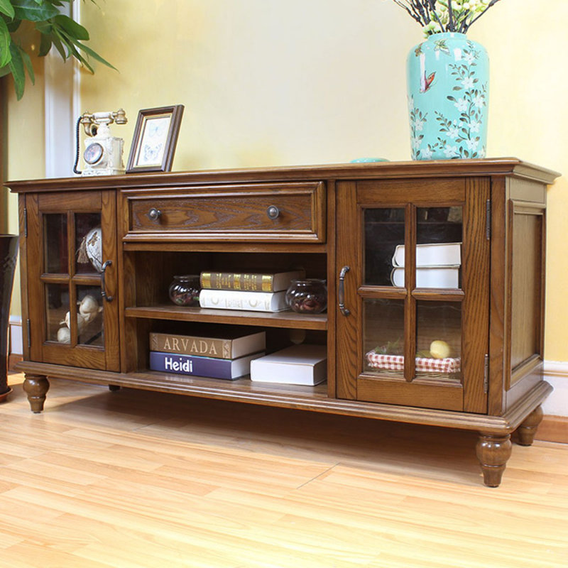 Modern Nut-Brown Solid Wood TV Stands