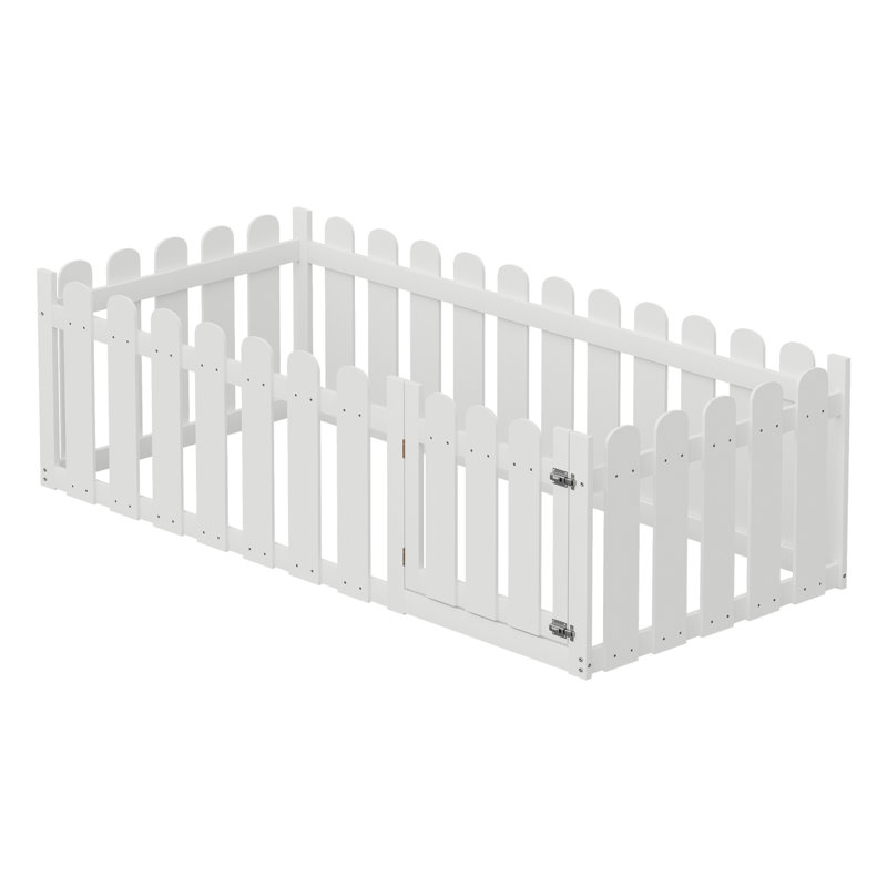Jutta Solid Wood Bed, 90cm W x 200cm L, White