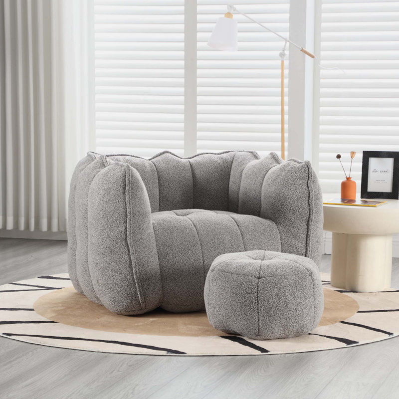 Sofas Upholstered Sofa, Gray Chenille, 26" H x 42.5" W x 33.5" D