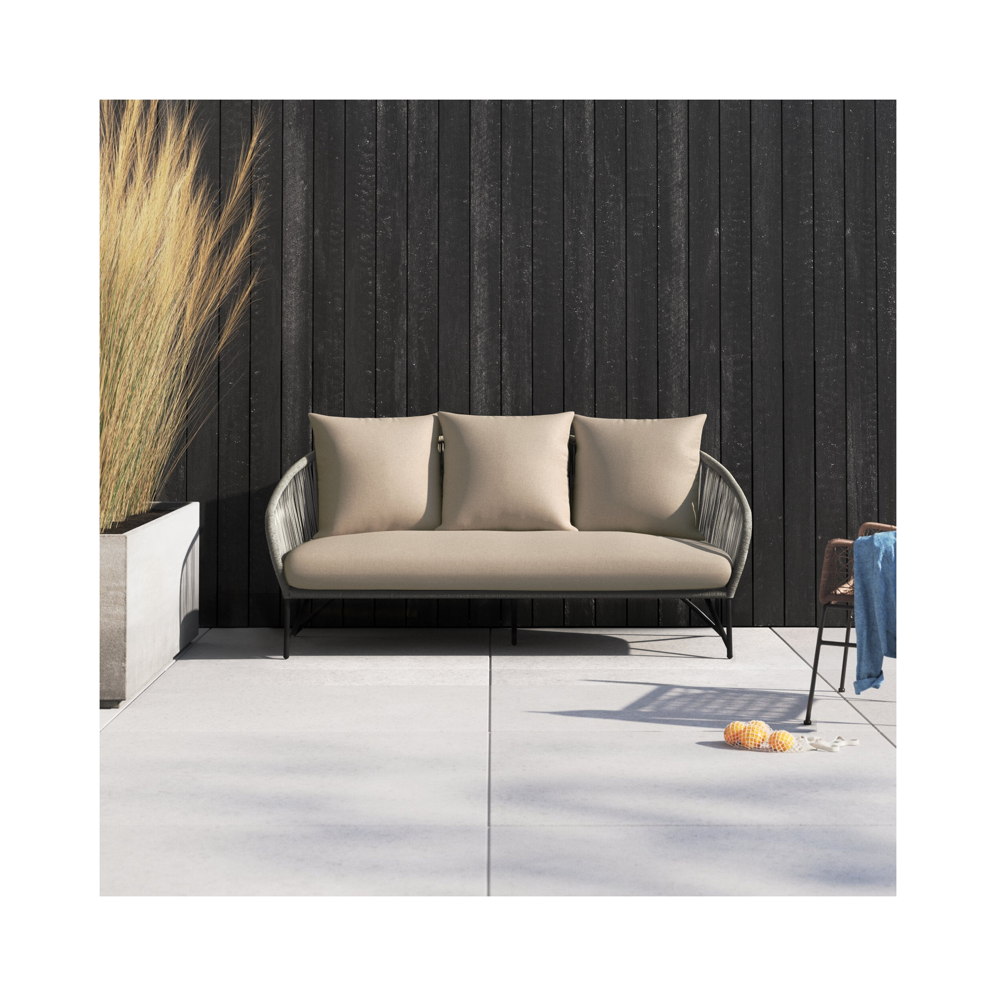 Cambryn 70.5'' Wide Straight Steel Patio Sofa with Cushions