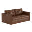 Canapé-lit moderne de 63 po, canapé en cuir ciré à l'huile avec coussins en mousse haute densité (matelas inclus)
