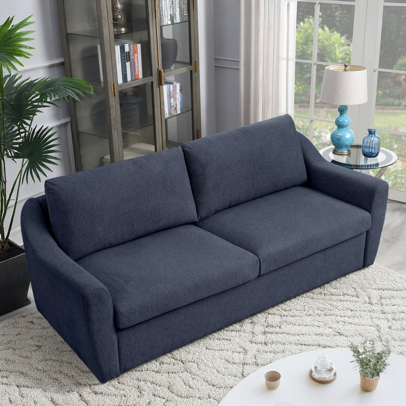Queen Size Pull Out Sleeper Sofa Bed with Memory Foam Mattress, Convertible Sofa Couch for Living Room, Guest Room & Small Space