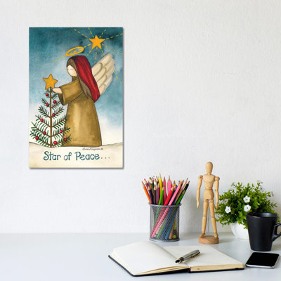 Star Of Peace by Laurie Korsgaden - Wrapped Canvas Painting