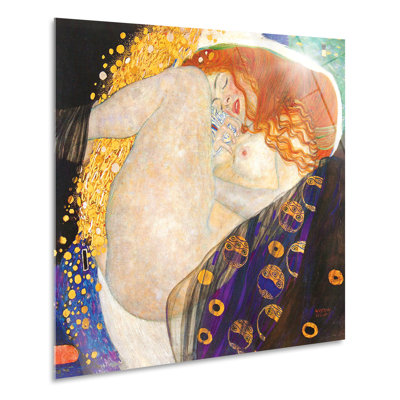 Danae by Gustav Klimt - No Frame Painting on Glass
