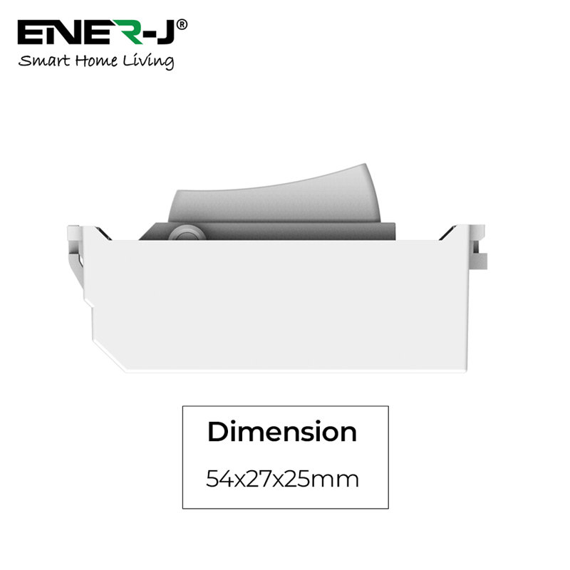 Ener - J 1 Gang Wireless Kinetic Grid Switch BG Compatible White 433MHz