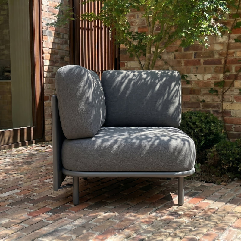 Canapé d'angle modulaire à assise profonde avec canapé confortable en corde tissée Campanella, Gris