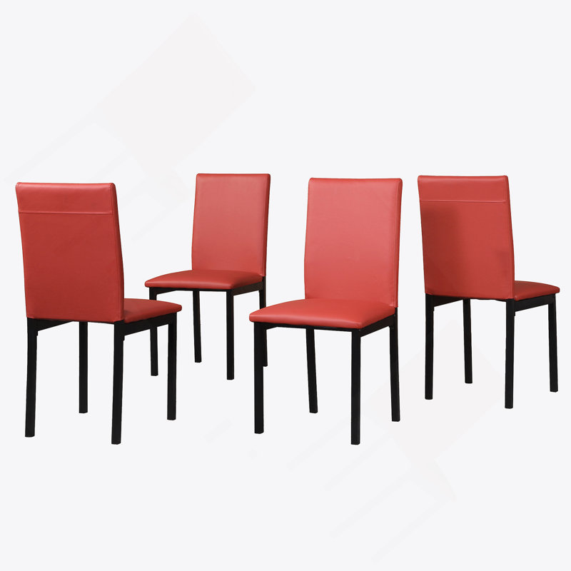 Ensemble de 4 chaises de salle à manger Noyes, Rouge