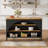 Kitchen Island With 3 Storage Shelves, 55 Inch Farmhouse Kitchen Shelf Bar Table With Large Worktop-458592064