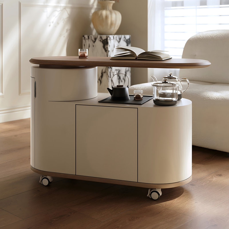 Table basse et roulettes Mid-Century
