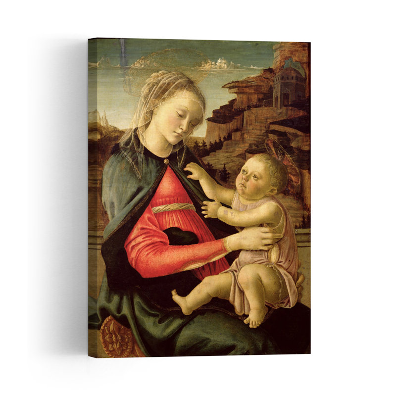 The Virgin And Child C.1465-70 Abstract Contemporary Portrait Wall Art Print by Sandro Botticelli - Wrapped Canvas Print