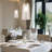 1-Light 6.1" W Dimmable Bell Pendant Light with Glass Shade
