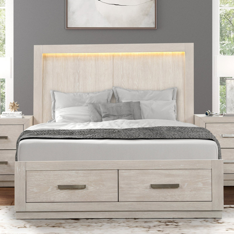 Ritzman Storage Bed With Led Light, Queen
