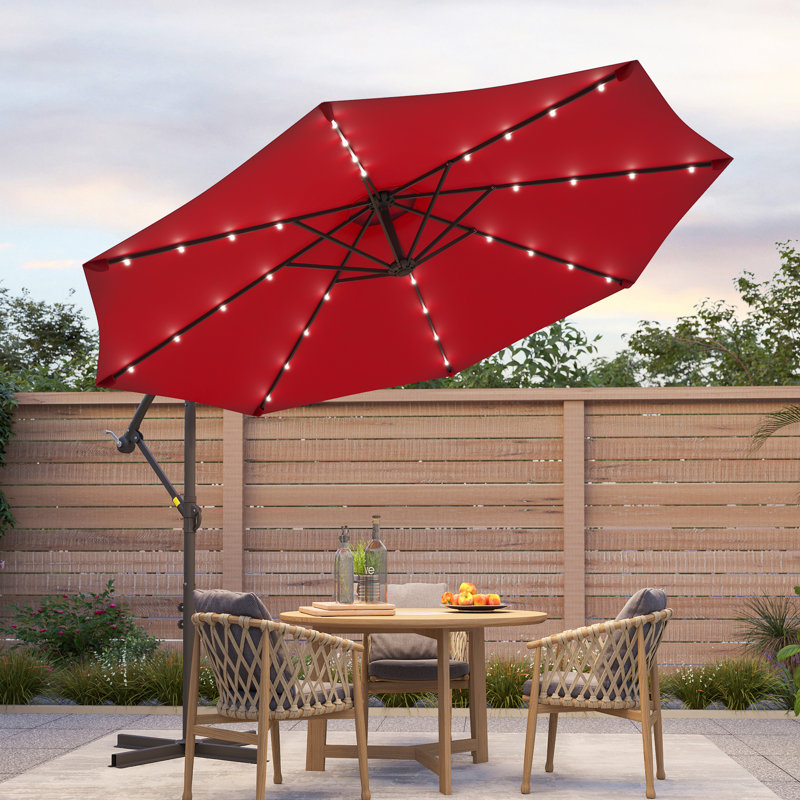 Parasol d'extérieur à DEL 10 pi, Rouge