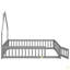 Full House-Shaped Headboard Floor Bed With Fence-1959361538