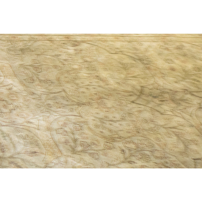 Hand Knotted Wool Area Rug in Gold